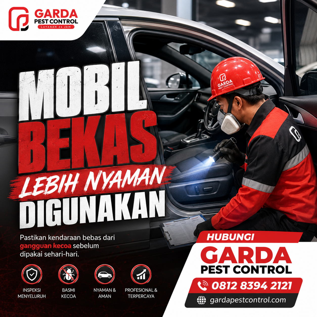 Jasa Pembasmi Kecoa di Mobil Karawang
