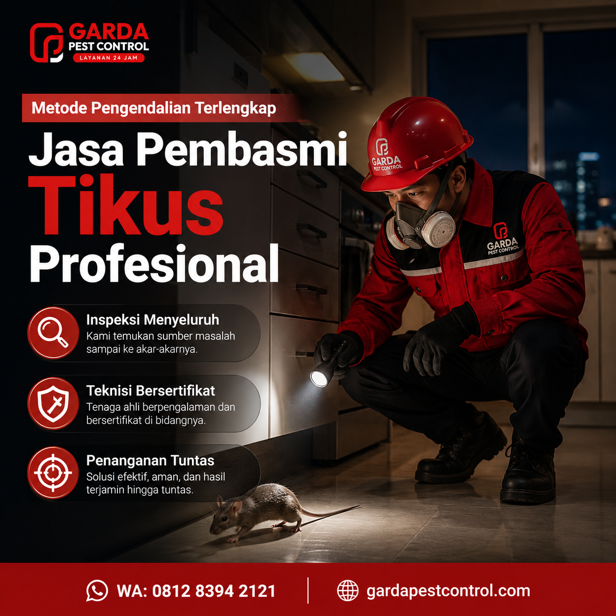 Jasa Pembasmi Tikus Semarang Barat Profesional dari Garda Pest Control